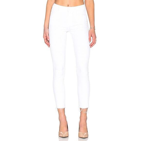 Mother High Waisted Looker Ankle Fray Stayin Alive White Jeans Skinny Womens 26 - Picture 1 of 10